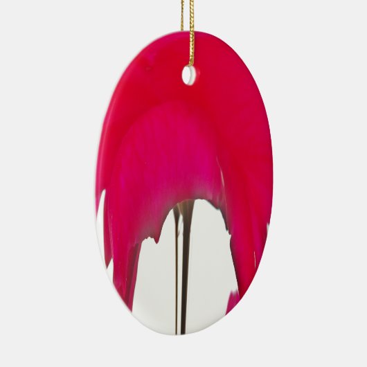 Mooie Rode roos onder de witte hemel Keramisch Ornament (Rechts)