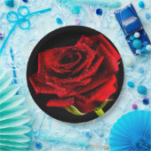 Mooie rode roos papieren bordje (Feest)