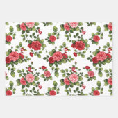 Mooie rode roos patroon wikkelen papieren vellen (Voorkant 2)