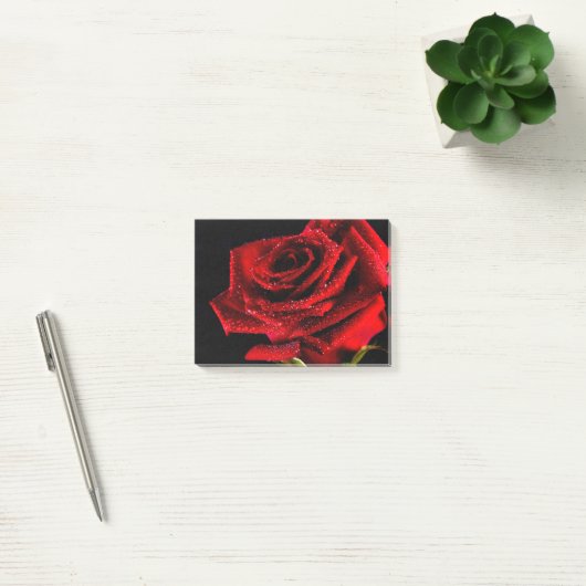 Mooie rode roos post-it® notes (Kantoor)