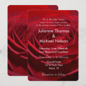 Mooie rode roos romantische bruiloft kaart (Voorkant / Achterkant)