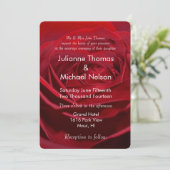 Mooie rode roos romantische bruiloft kaart (Staand voorkant)