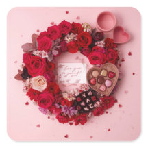 Mooie Rode Roos Romantische Valentijnsticker Sheet