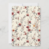 Mooie rode & roze elegante bloemstukken save the date (Achterkant)