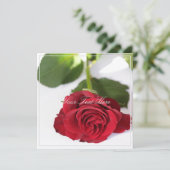 Mooie rode roze Jouw tekst platte Kaart (Staand voorkant)
