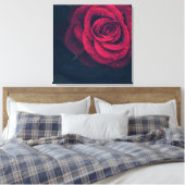 Mooie rode roze met waterdruppels canvas afdruk (Insitu (Slaapkamer))