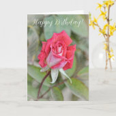 Mooie rode roze roze roze Kaart van Birthday (Gele Bloem)