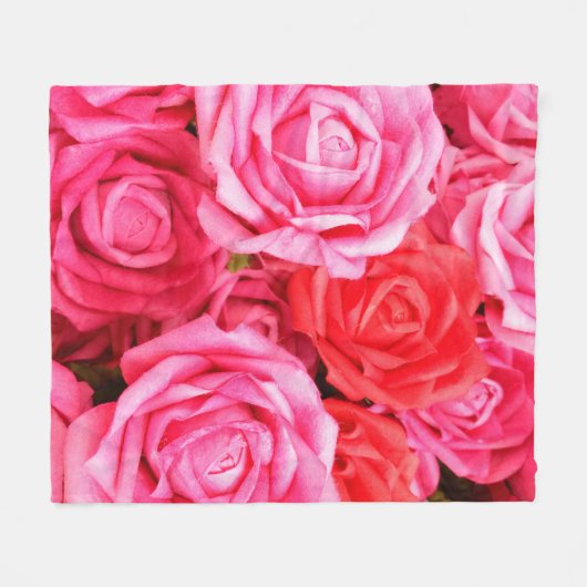 Mooie rode roze rozen fleece deken (Voorkant (Horizontaal))