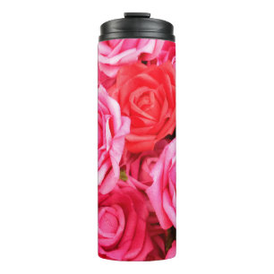 Mooie rode roze rozen thermosbeker