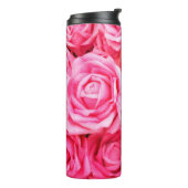 Mooie rode roze rozen thermosbeker (Gedraaid links)