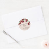 Mooie Rode Roze Rozen Witte Lelies Trouwklas Ronde Sticker (Envelop)
