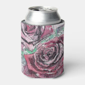 Mooie rode roze Waterverf schilderen Blikjeskoeler (Blikje Voorkant)