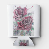 Mooie rode roze Waterverf schilderen Blikjeskoeler (Achterkant)