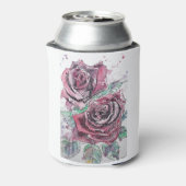 Mooie rode roze Waterverf schilderen Blikjeskoeler (Blikje Achterkant)