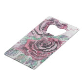 Mooie rode roze Waterverf schilderen Creditkaart Flessenopener (Voorkant Gekanteld)