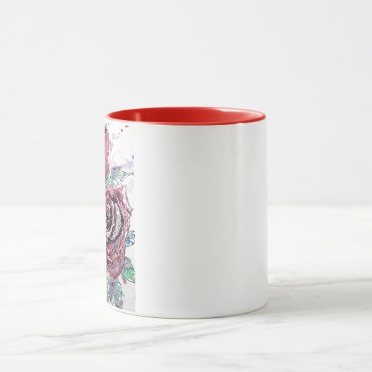 Mooie rode roze Waterverf schilderen Mok (Midden)