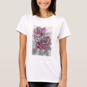 Mooie rode roze Waterverf schilderen T-shirt