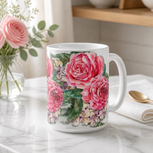 Mooie Rode Rozen 15oz Klassieke Mok