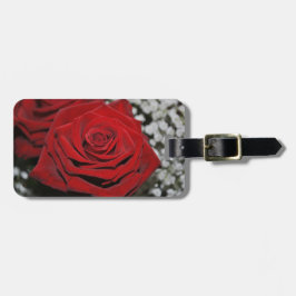 Mooie rode rozen bagagelabel