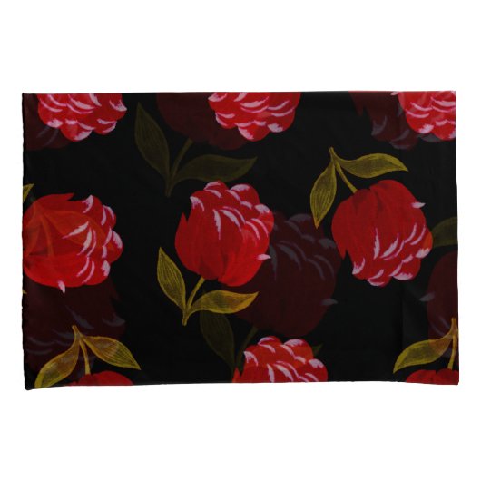 Mooie rode rozen borduren naadloos kussensloop (Voorkant-Rechts)