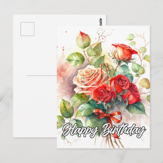 Mooie  rode rozen briefkaart (Voorkant / Achterkant)