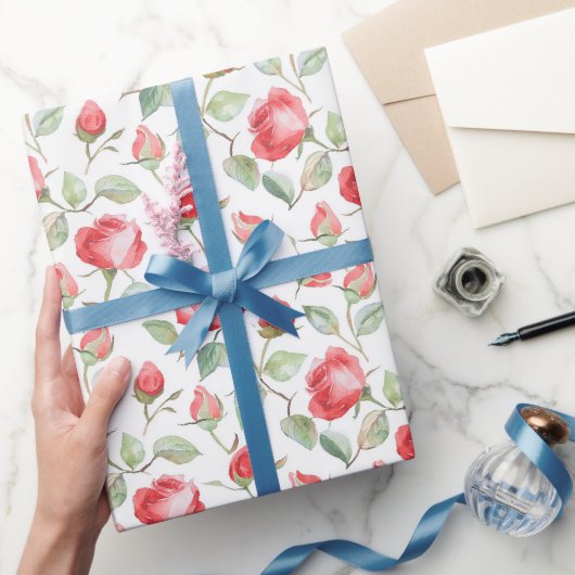 Mooie Rode Rozen Bruiloft Cadeaupapier (Geschenken)