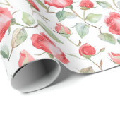 Mooie Rode Rozen Bruiloft Cadeaupapier (Rol Hoek)