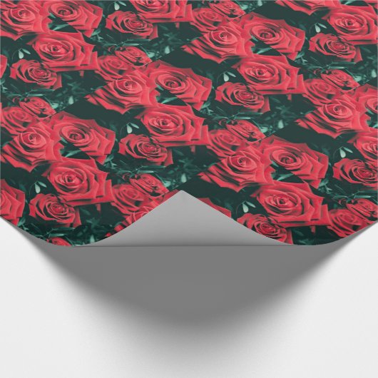 Mooie rode rozen cadeaupapier (Hoek)