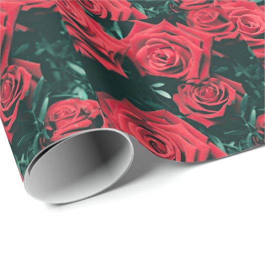 Mooie rode rozen cadeaupapier (Rol Hoek)