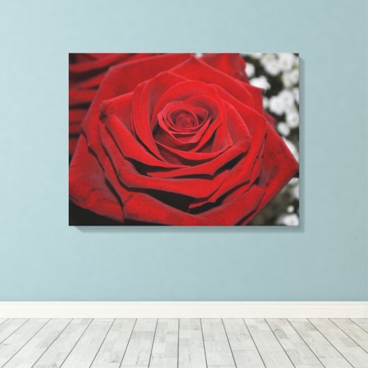 Mooie rode rozen canvas afdruk (Insitu (Houten vloer))