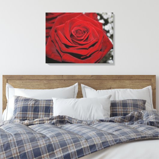 Mooie rode rozen canvas afdruk (Insitu (Slaapkamer))
