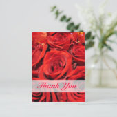 Mooie rode rozen dank je wel briefkaart (Staand voorkant)