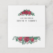 Mooie rode rozen die het hele huwelijk afleggen plaatskaartje (Buitenkant ongevouwen)