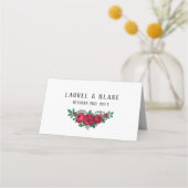 Mooie rode rozen die het hele huwelijk afleggen plaatskaartje (Achterkant)