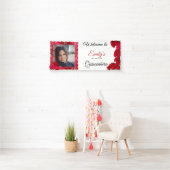 Mooie, rode rozen, glitter, quinceanera, op maat spandoek (Insitu)