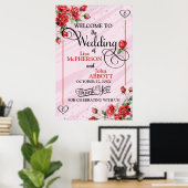 Mooie Rode Rozen Huwelijks Welkom Poster (Thuiskantoor)