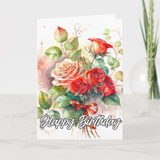 Mooie rode rozen kaart (Voorkant)