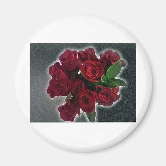 MOOIE RODE ROZEN MAGNEET (Voorkant)