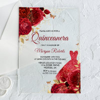 Mooie rode rozen met een kleine dress Quinceanera