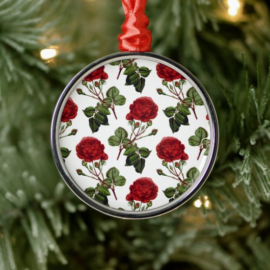 Mooie Rode Rozen Metalen Ornament (Boom)