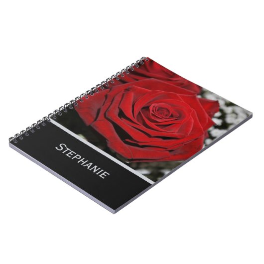 Mooie rode rozen notitieboek (Linkerzijde)