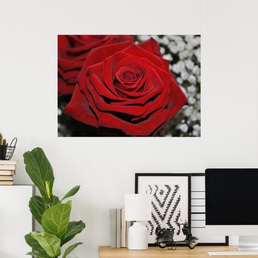 Mooie rode rozen poster (Thuiskantoor)