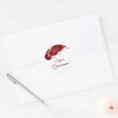 Mooie Rode Rozen Quinceanera Feestfavoriet Ronde Sticker (Envelop)