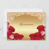 Mooie rode rozen, Quinceanera, uitnodiging (Voorkant)