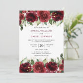 Mooie rode rozen Romantic Floral Wedding Kaart (Staand voorkant)