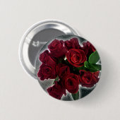 MOOIE RODE ROZEN RONDE BUTTON 5,7 CM (Voorkant /achterkant)