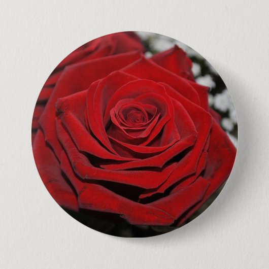 Mooie rode rozen ronde button 7,6 cm (Voorkant)