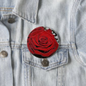 Mooie rode rozen ronde button 7,6 cm (In situ)
