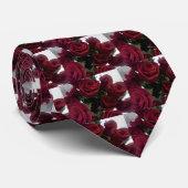 MOOIE RODE ROZEN STROPDAS (Opgerold)
