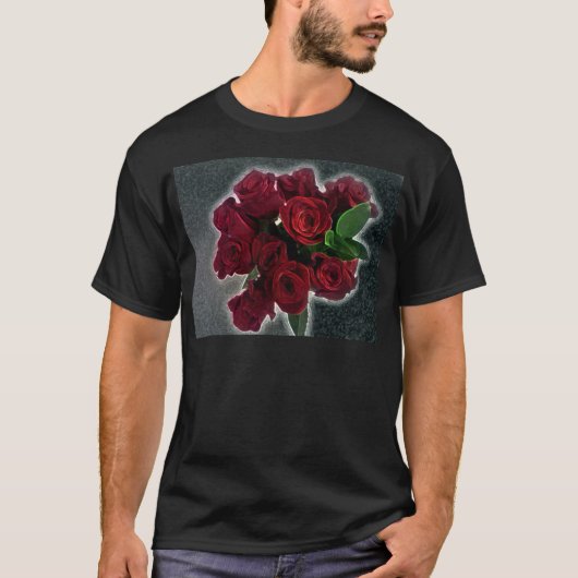 MOOIE RODE ROZEN T-SHIRT (Voorkant)